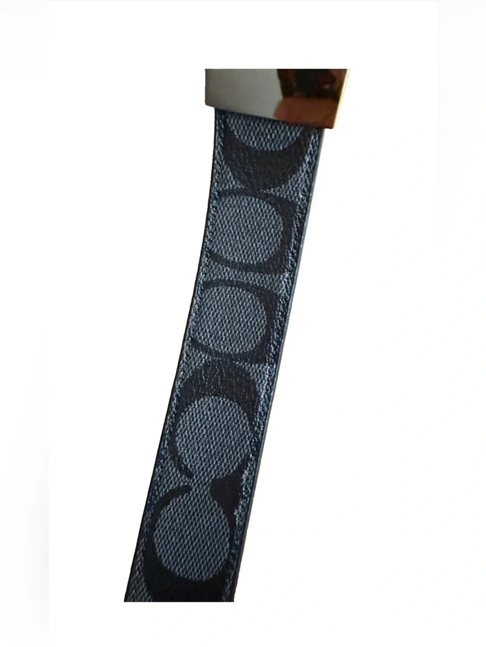 Coach Men’s Black Reversible Belt – Signature Embossed Leather, Sz L